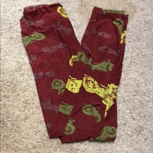 Lularoe motorcycle print leggings OS